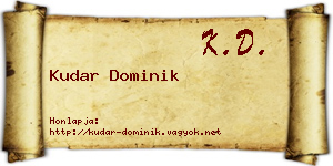 Kudar Dominik névjegykártya